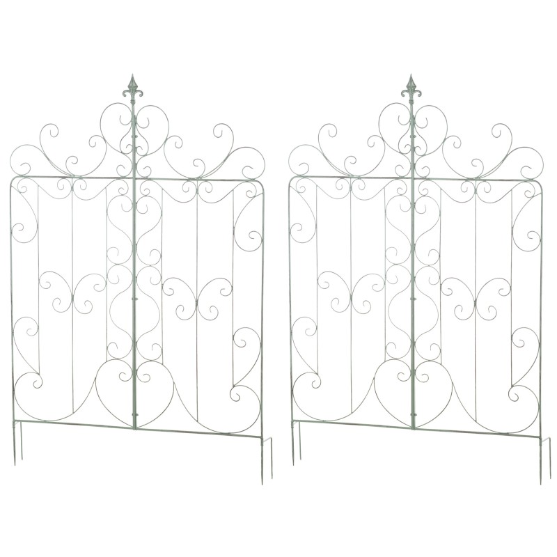 Juego de 2 enrejados para Mandevilla verde antigua