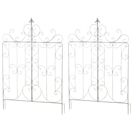 Juego de 2 enrejados para Mandevilla verde antigua