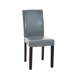 Silla de comedor Ina, marrón oscuro/gris