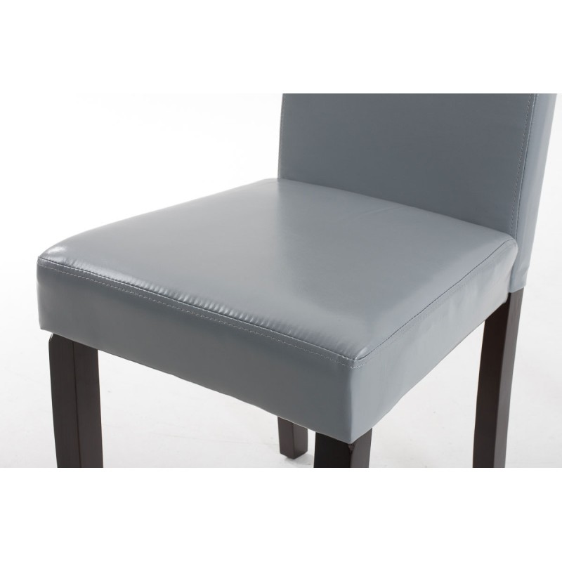Silla de comedor Ina, marrón oscuro/gris