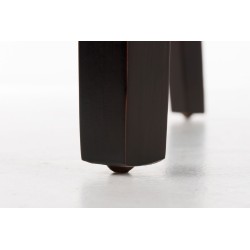 Una silla de comedor, marrón oscuro y blanca