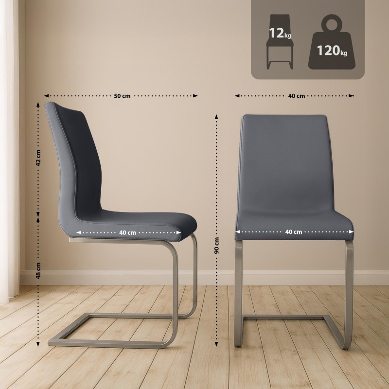 Silla de comedor Belfort, gris