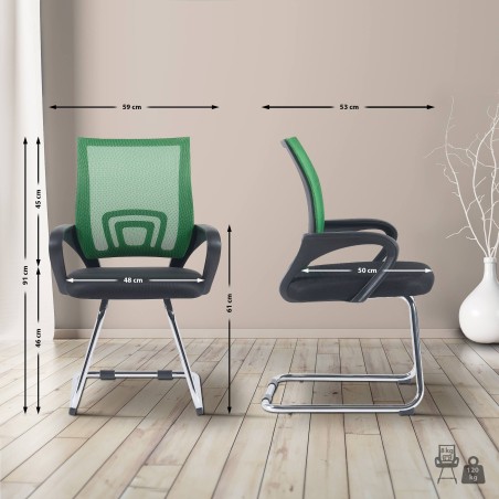 Silla de visita verde Eureka