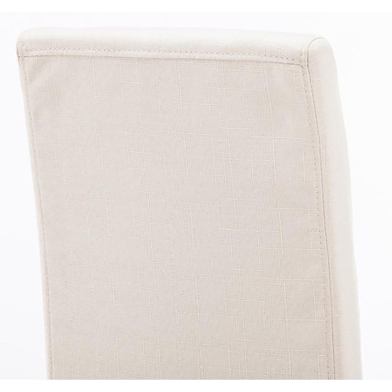 Silla de comedor Ina en tela color crema capuchino