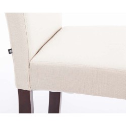 Silla de comedor Ina en tela color crema capuchino