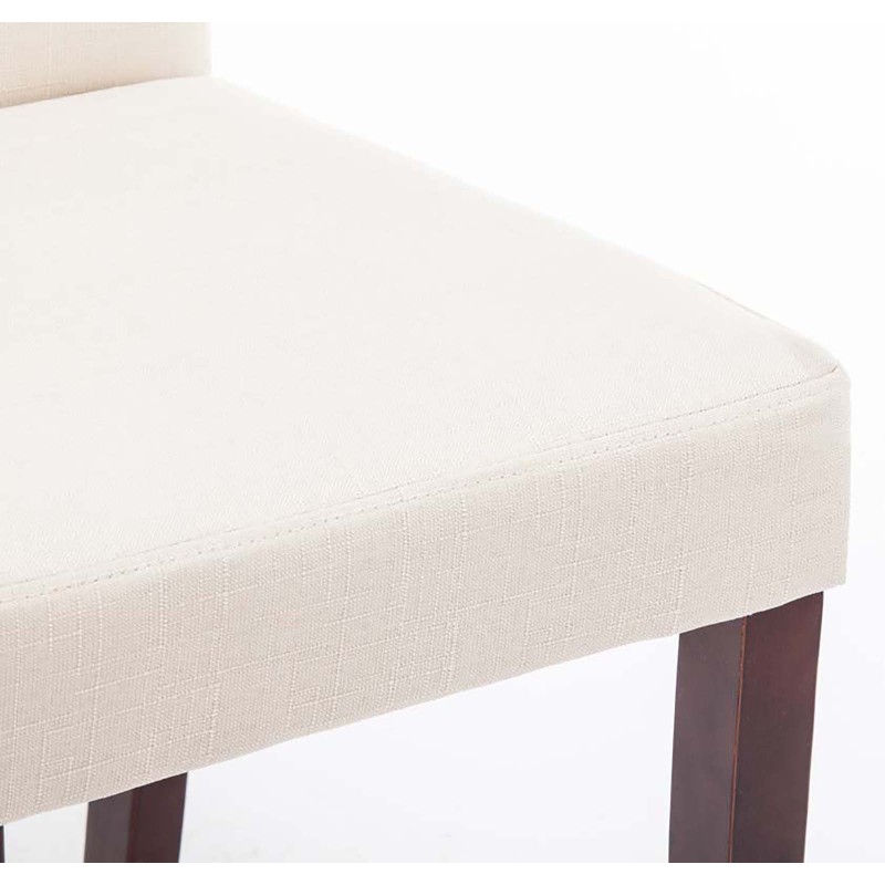 Silla de comedor Ina en tela color crema capuchino