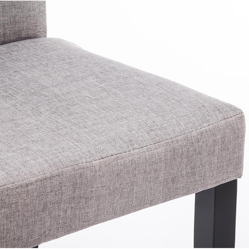 Silla de comedor Ina, tela negra y gris claro