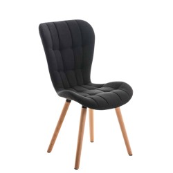 Silla Elda, tela negra natural