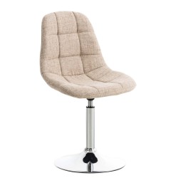 Sillón Emil, tapizado en tela color crema