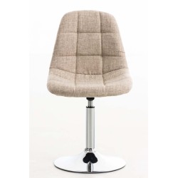 Sillón Emil, tapizado en tela color crema