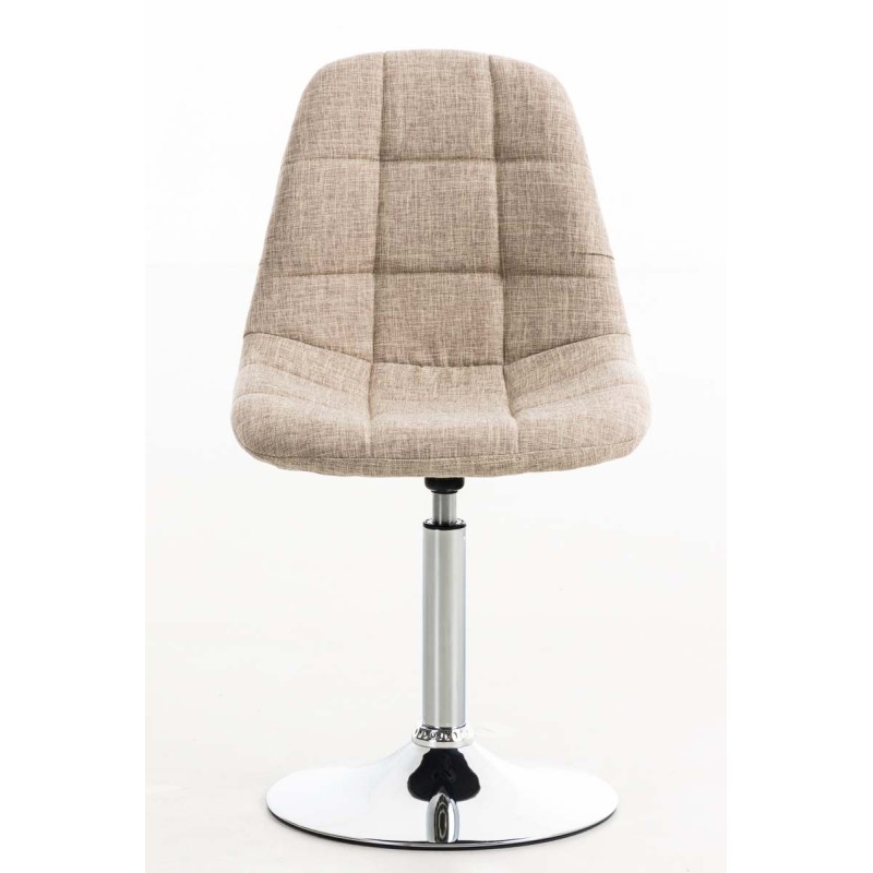 Sillón Emil, tapizado en tela color crema