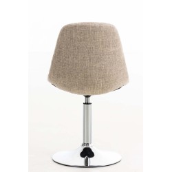 Sillón Emil, tapizado en tela color crema