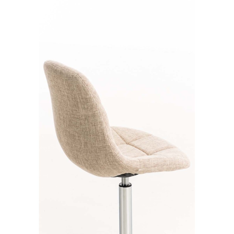 Sillón Emil, tapizado en tela color crema