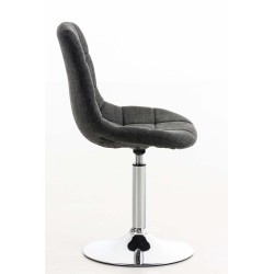 Sillón Emil, tapizado en tela gris oscuro