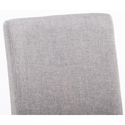 Juego de 4 sillas de comedor Ina, tapizadas en tela negra y gris claro.