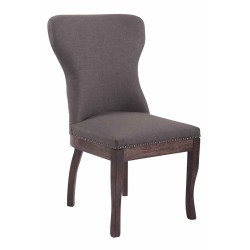 Sillón Windsor, tapizado en tela gris oscuro