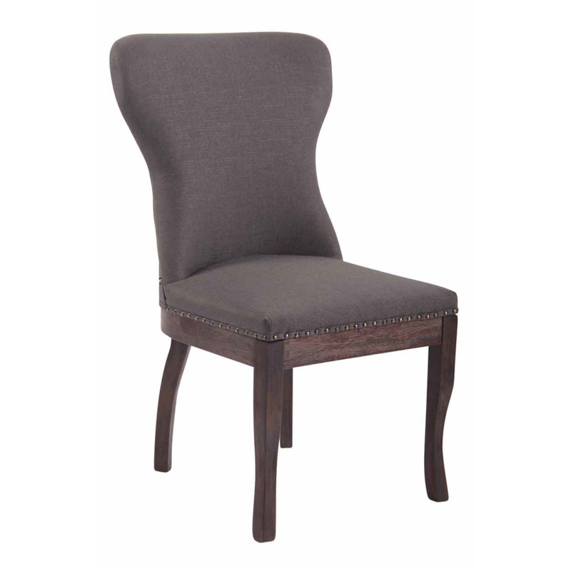 Sillón Windsor, tapizado en tela gris oscuro