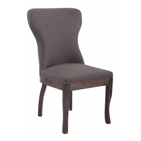 Sillón Windsor, tapizado en tela gris oscuro