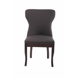 Sillón Windsor, tapizado en tela gris oscuro