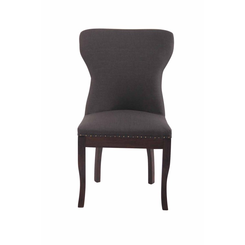 Sillón Windsor, tapizado en tela gris oscuro