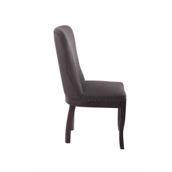 Sillón Windsor, tapizado en tela gris oscuro
