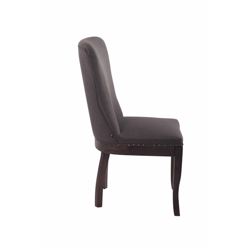 Sillón Windsor, tapizado en tela gris oscuro