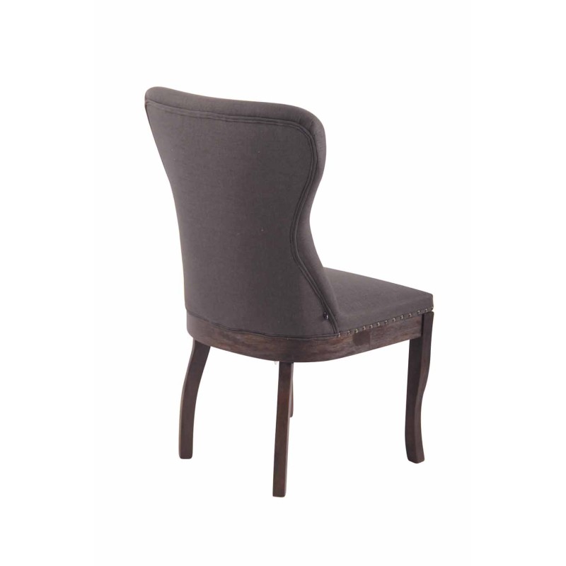 Sillón Windsor, tapizado en tela gris oscuro