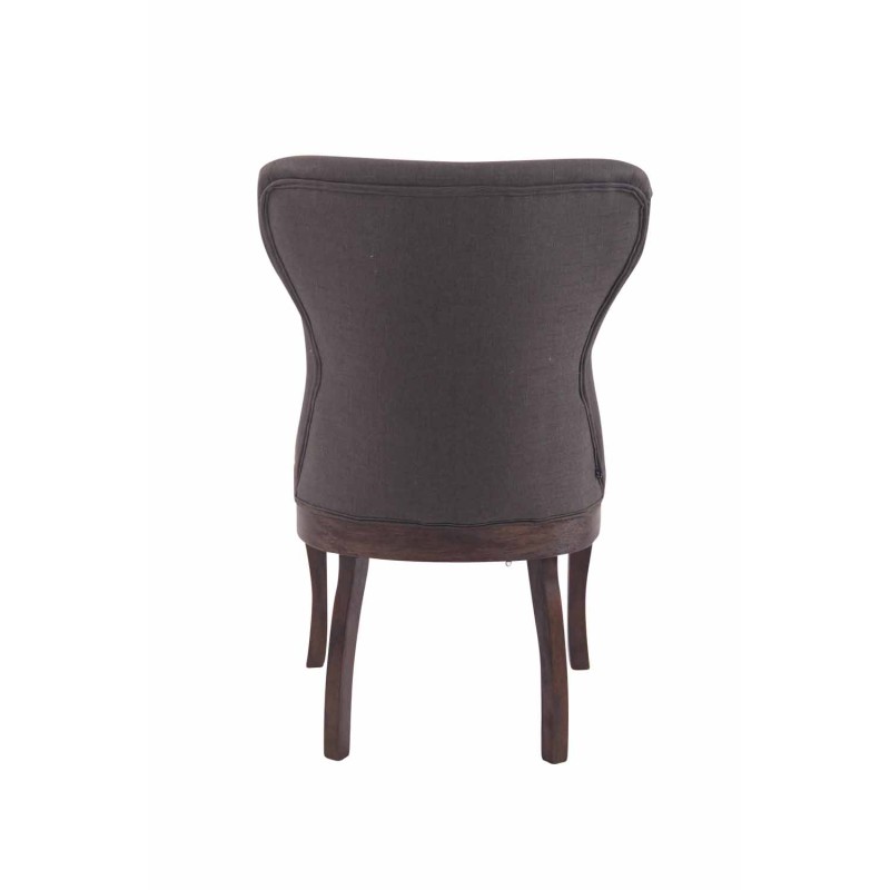 Sillón Windsor, tapizado en tela gris oscuro