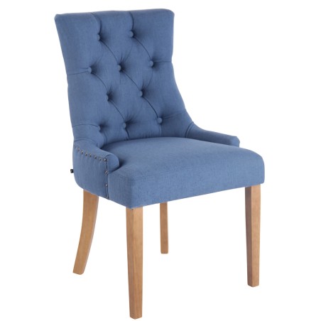 Silla de comedor antigua de tela Aberdeen azul claro
