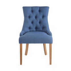 Silla de comedor antigua de tela Aberdeen azul claro