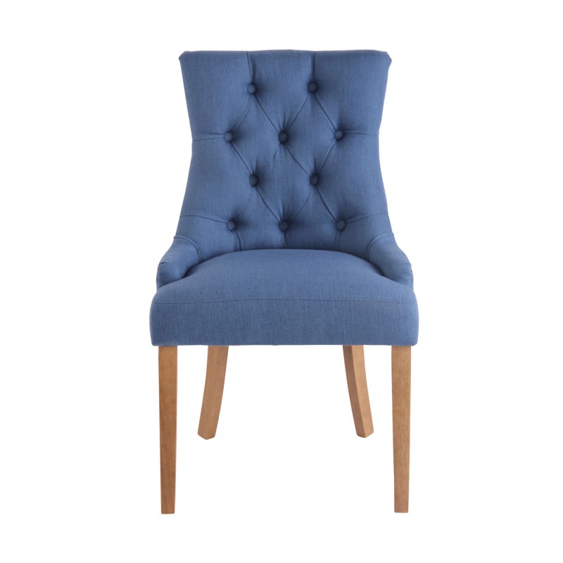 Silla de comedor antigua de tela Aberdeen azul claro