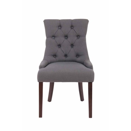 Silla de comedor Aberdeen, tapizada en tela gris oscuro antigua.