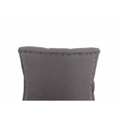 Silla de comedor Aberdeen, tapizada en tela gris oscuro antigua.