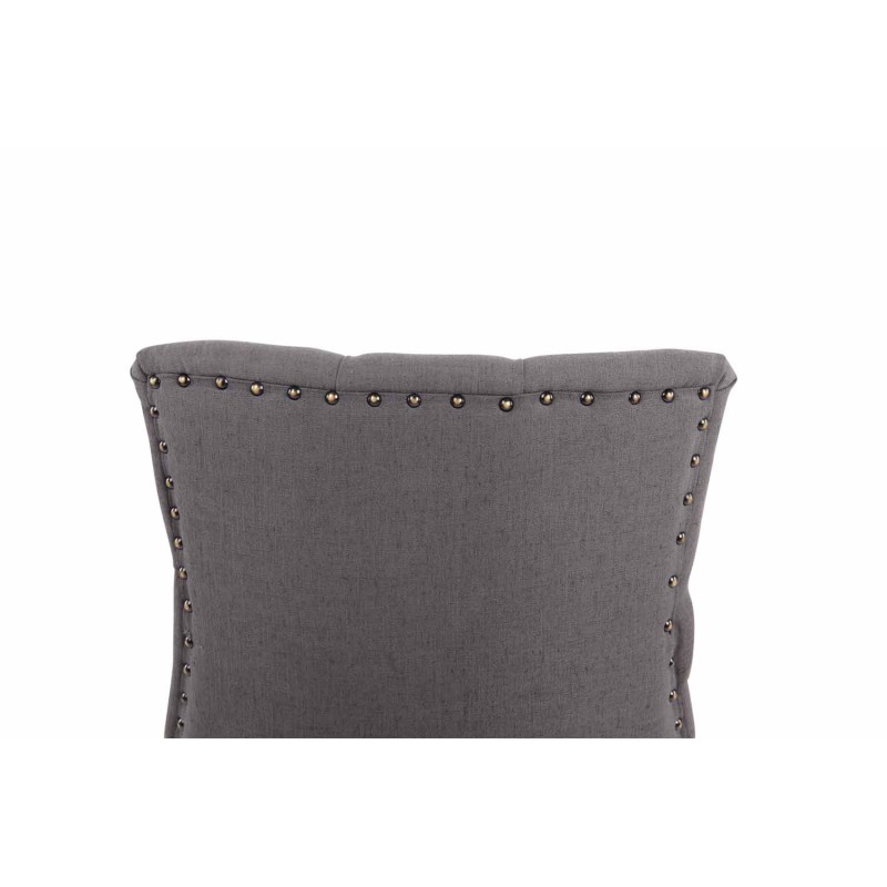 Silla de comedor Aberdeen, tapizada en tela gris oscuro antigua.