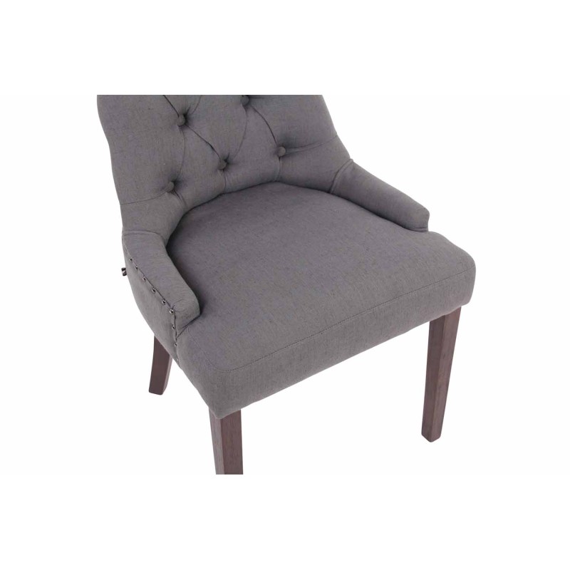 Silla de comedor Aberdeen, tapizada en tela gris oscuro antigua.