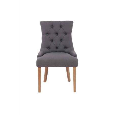 Silla de comedor Aberdeen, tela gris oscuro antigua clara