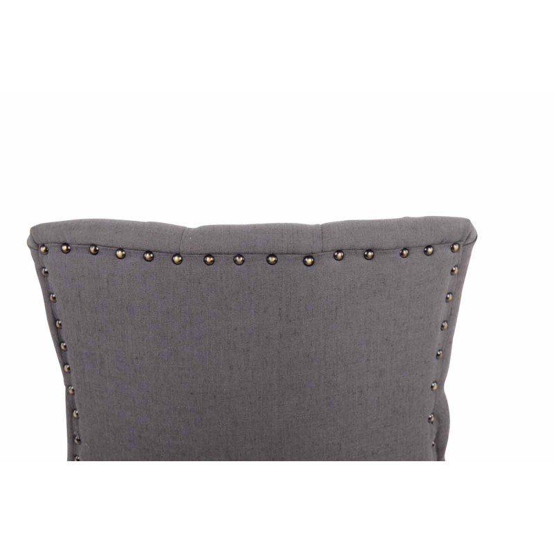 Silla de comedor Aberdeen, tela gris oscuro antigua clara