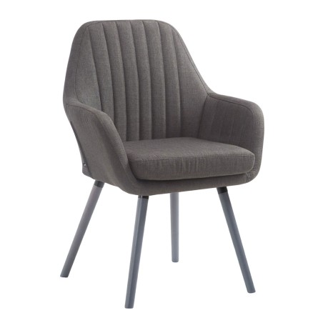 Sillón Florian, tapizado en tela gris/gris oscuro