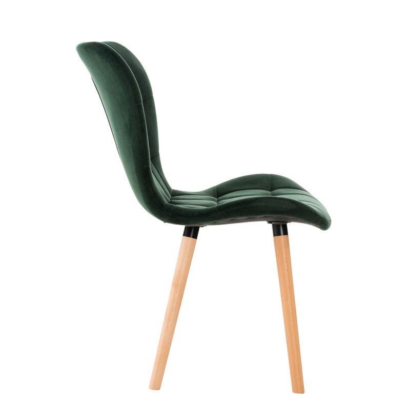 Sillón Elda, terciopelo, verde
