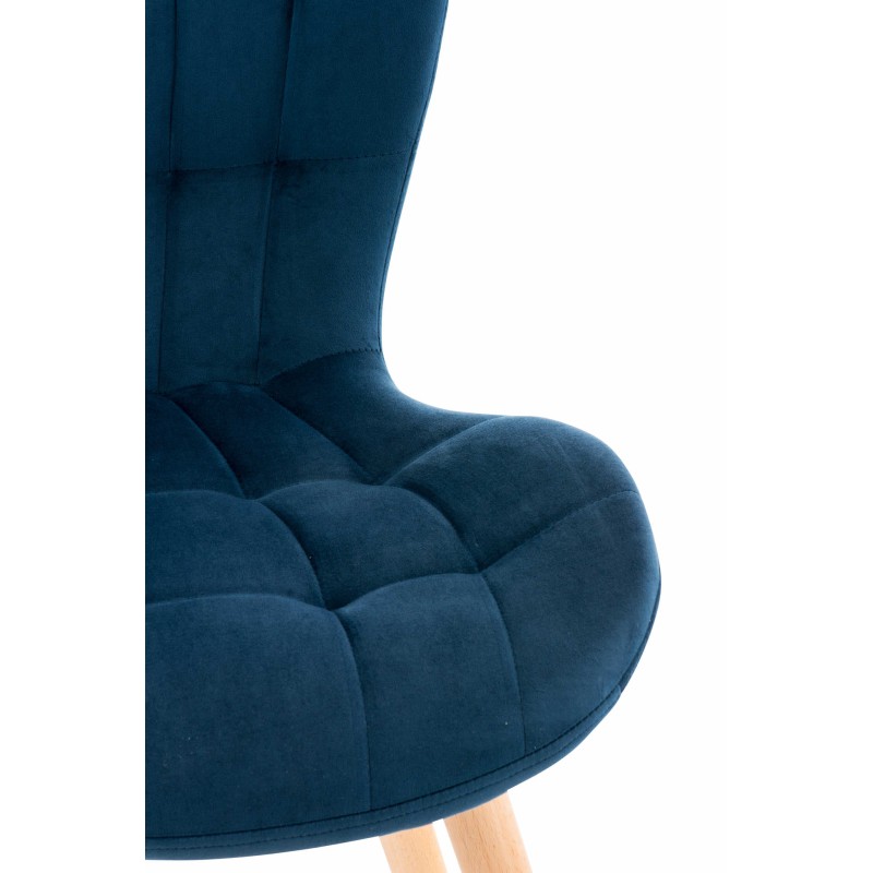 Sillón Elda, terciopelo, azul