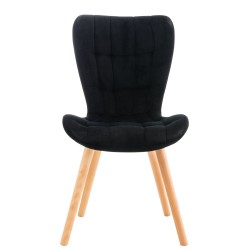 Sillón Elda, terciopelo, negro
