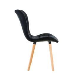 Sillón Elda, terciopelo, negro