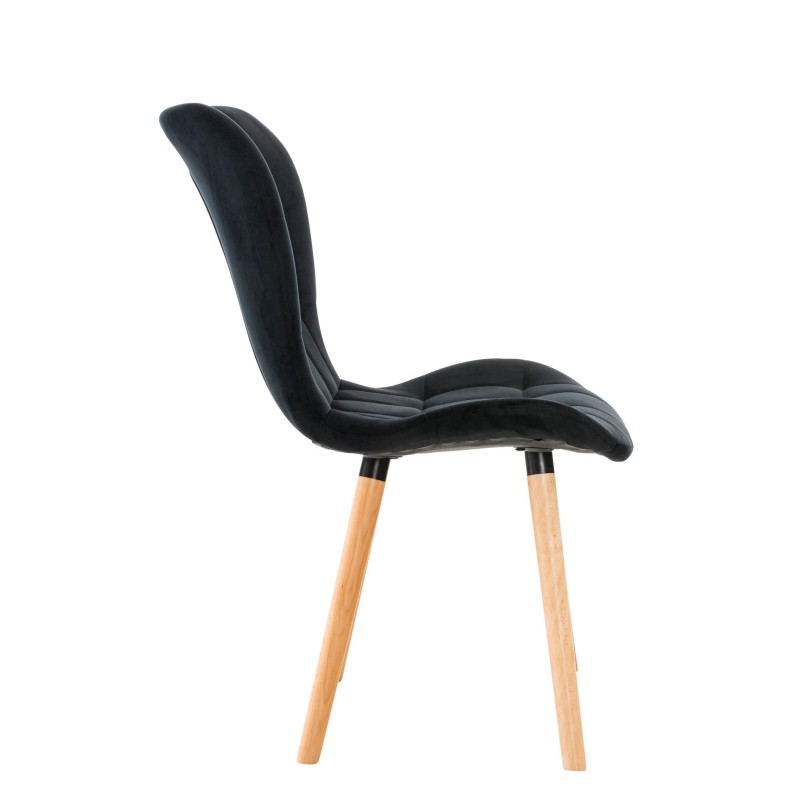 Sillón Elda, terciopelo, negro