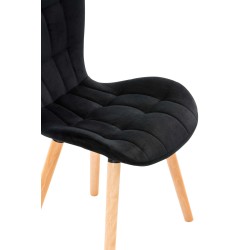 Sillón Elda, terciopelo, negro