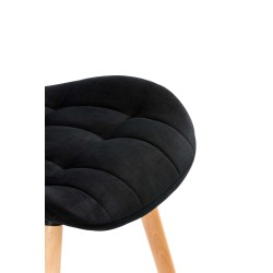Sillón Elda, terciopelo, negro