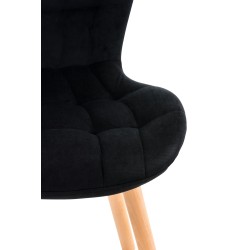 Sillón Elda, terciopelo, negro