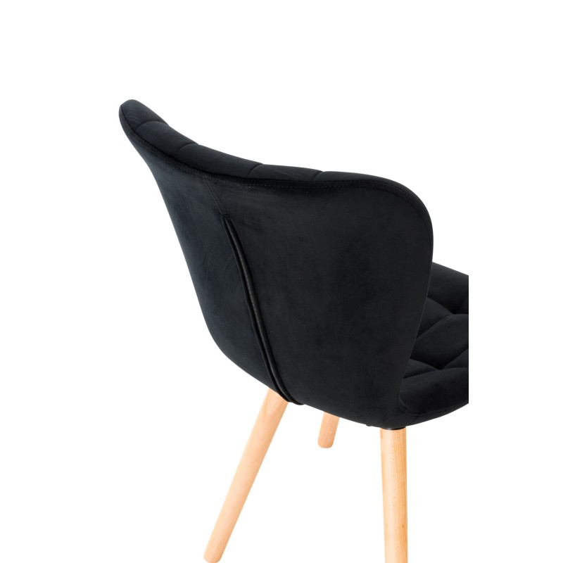 Sillón Elda, terciopelo, negro