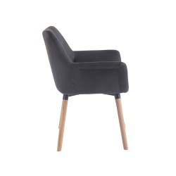 Silla de comedor vintage Cassidy, piel sintética, negro natural