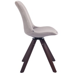 Silla de comedor cuadrada Troyes de terciopelo, gris nogal
