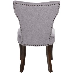 Silla de comedor Zadar, tapizada en tela gris oscuro antigua.